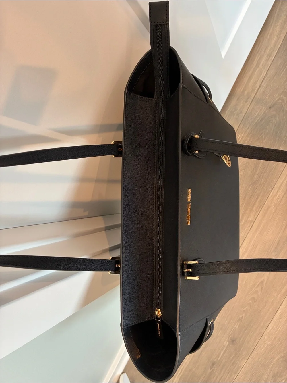 Michael Kors Black Tote with Gold Hardware